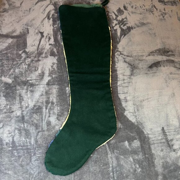 Hand-Hooked Latchhook Giant Wool 36" Santa Christmas Stocking Felted Wood - Picture 3 of 6
